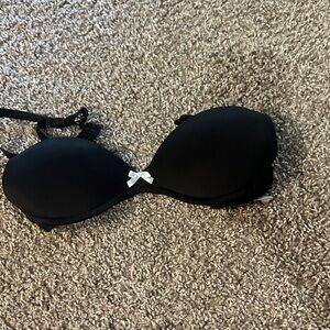 Joe Boxer Black Bikini Top with White Bow